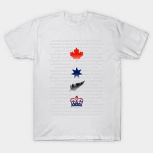 CANZUK: National Symbols With Background Names T-Shirt